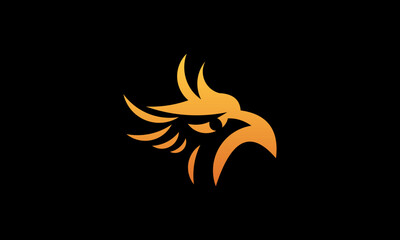 abstract phoenix bird head icon logo design vector illustration