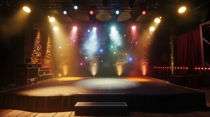 Free stage with lights