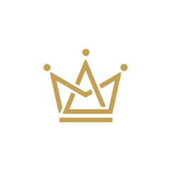 Initial letter A and M with crown logo concept, vector logo design template