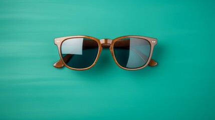 Shades of Style Pair of Stylish Sunglasses Resting on Wooden Surface