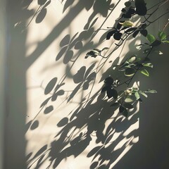 shadow from plants on the wall.