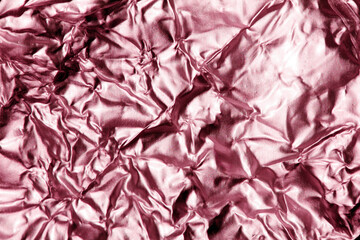 Shiny Foil Crumpled in Sharp Crumpled Metallic Gloss Background Pink Purple