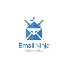 Naklejka premium Creative Email Ninja Vector Logo Design Template