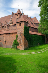 Fototapeta na wymiar 13th century Malbork Castle, medieval Teutonic fortress on the River Nogat, Malbork, Poland