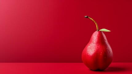 Crimson Elegance Red Pear Portrait