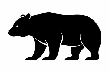  bear silhouette on white background