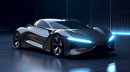 Fototapeta na wymiar Future Sports Car Concept Isolated on White Background