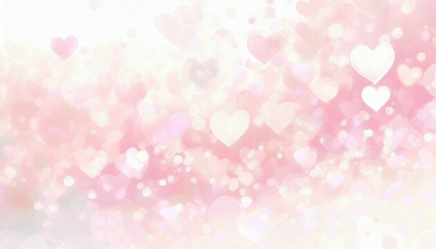 abstract pink background with bokeh hearts