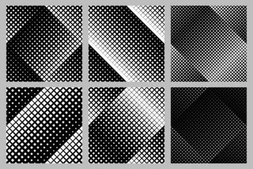 Fotobehang Geometrical square pattern background set - abstract  vector design © David Zydd