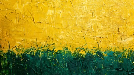 Lively sunflower yellow and grass green textured background, evoking happiness and growth.