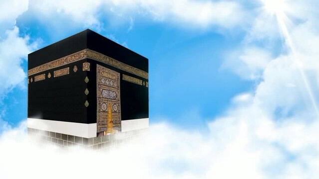 Flowing clouds and sunbeams over the Kabe	