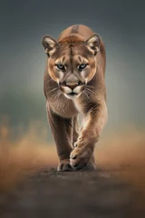 Zelfklevend Fotobehang Predatory Focus: The Puma's Gaze © bernd77