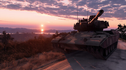 tank at sunset