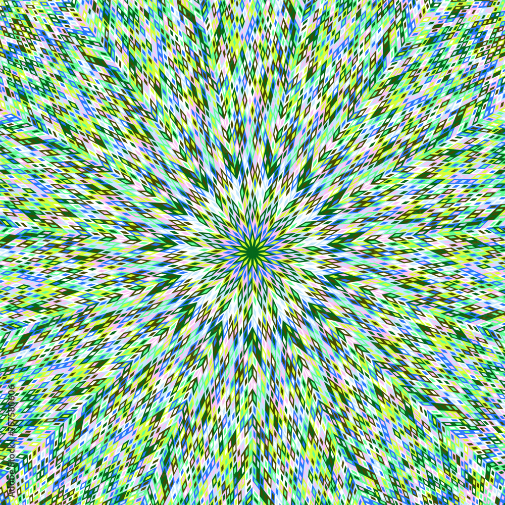 Poster colorful dynamic circular tiled pattern mosaic background - hypnotic abstract psychedelic vector des