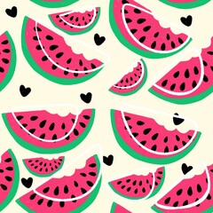 seamless pattern with watermelon