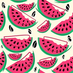 seamless pattern with watermelon