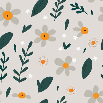 flower, pattern, seamless, floral, vector, wallpaper, design, flowers, spring, illustration