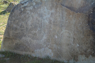 Ancient stone carvings at Cholpon Ata, Kyrgyzstan