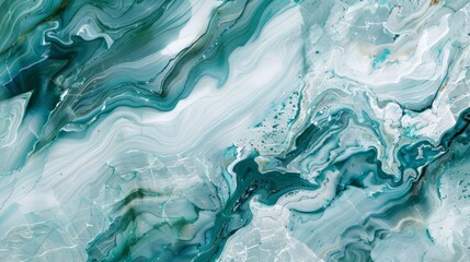 Blue and Green Marble Pattern for Serene Underwater Aesthetic - obrazy, fototapety, plakaty