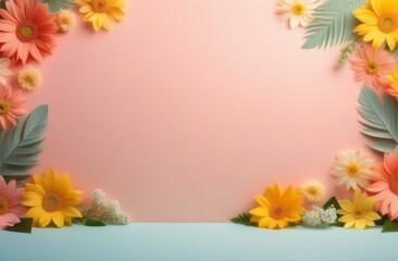 Ethereal summer morning: soft pastel tones background with nature themes