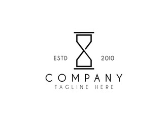 hourglass logo vector illustration design, simple logo for branding, company, store , business