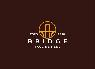 simple bridge symbol vector icon logo design