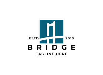 simple bridge symbol vector icon logo design