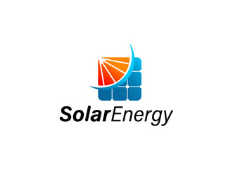 Solar panel energy logo design. Electric energy logo design