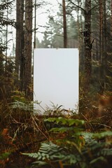 Blank poster with forest setup.