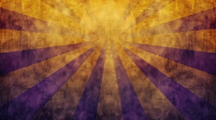 Radiant sunburst yellow and deep plum textured background, representing optimism and richness. - obrazy, fototapety, plakaty