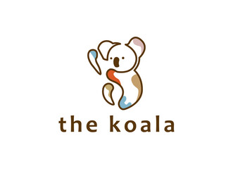Cute lazy koala logo design icon. Koala Logo Design