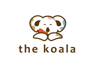 Cute lazy koala logo design icon. Koala Logo Design