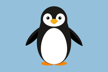 Penguin silhouette and black on white background