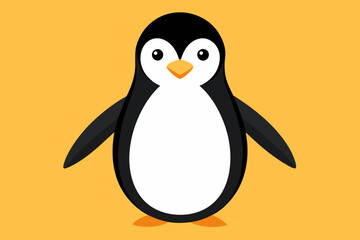 Penguin silhouette and black on white background