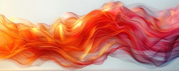 Schilderijen op glas Vibrant magenta smoke closeup on white background, resembling a painting © ЮРИЙ ПОЗДНИКОВ