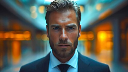 Portrait of a handsome young businessman in a modern office building