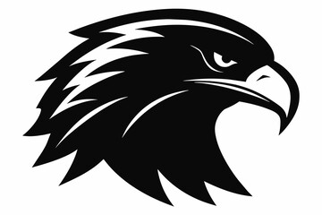 Eagle head logo silhouette on white background