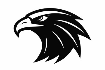 Eagle head logo silhouette on white background