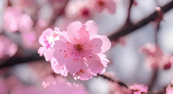 pink blossom, colse up of sakura flower
