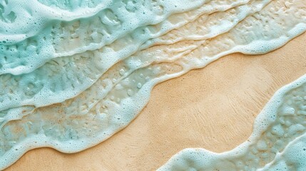 Fototapeta na wymiar Tranquil aquamarine and sand textured background, suggesting serenity and stability.