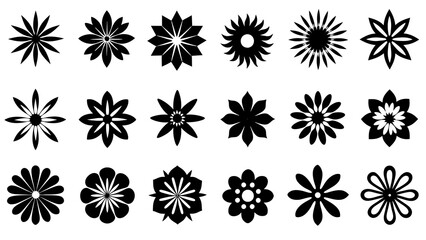 Exquisite Flower Icon Set High-Quality Vector Art for Versatile Use