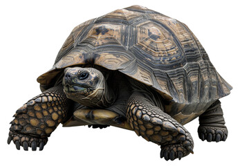 Obraz premium Large tortoise with detailed shell, cut out - stock png.