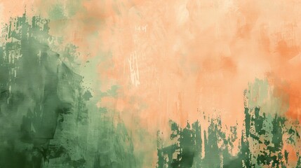Warm apricot and forest green textured background, symbolizing comfort and growth.