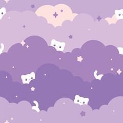 Cute purple sky pattern © Alyona Polieva