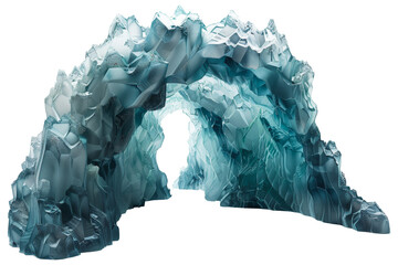 Abstract blue geode with layers and textured details on transparent background - stock png. - obrazy, fototapety, plakaty