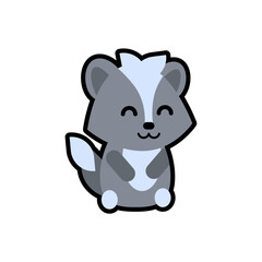 Vector Skunk Animal For Education
