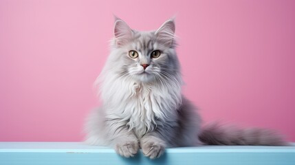 Feline Serenity Breezecat in Front of Solid Background