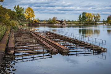 Abandoned fish farm in Chernobyl Exclusion Zone in Ukraine