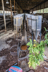 Interior of abandoned Radioecology Laboratory in former fish farm in Chernobyl Exclusion Zone, Ukraine