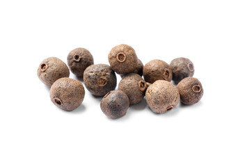 Dry allspice berries (Jamaica pepper) isolated on white